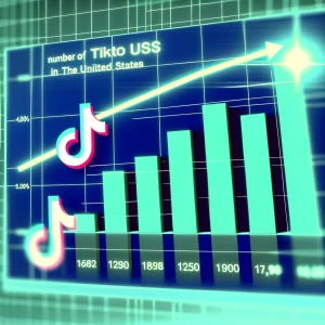 Gráfico de crecimiento de usuarios de TikTok en EE.UU., destacando su popularidad